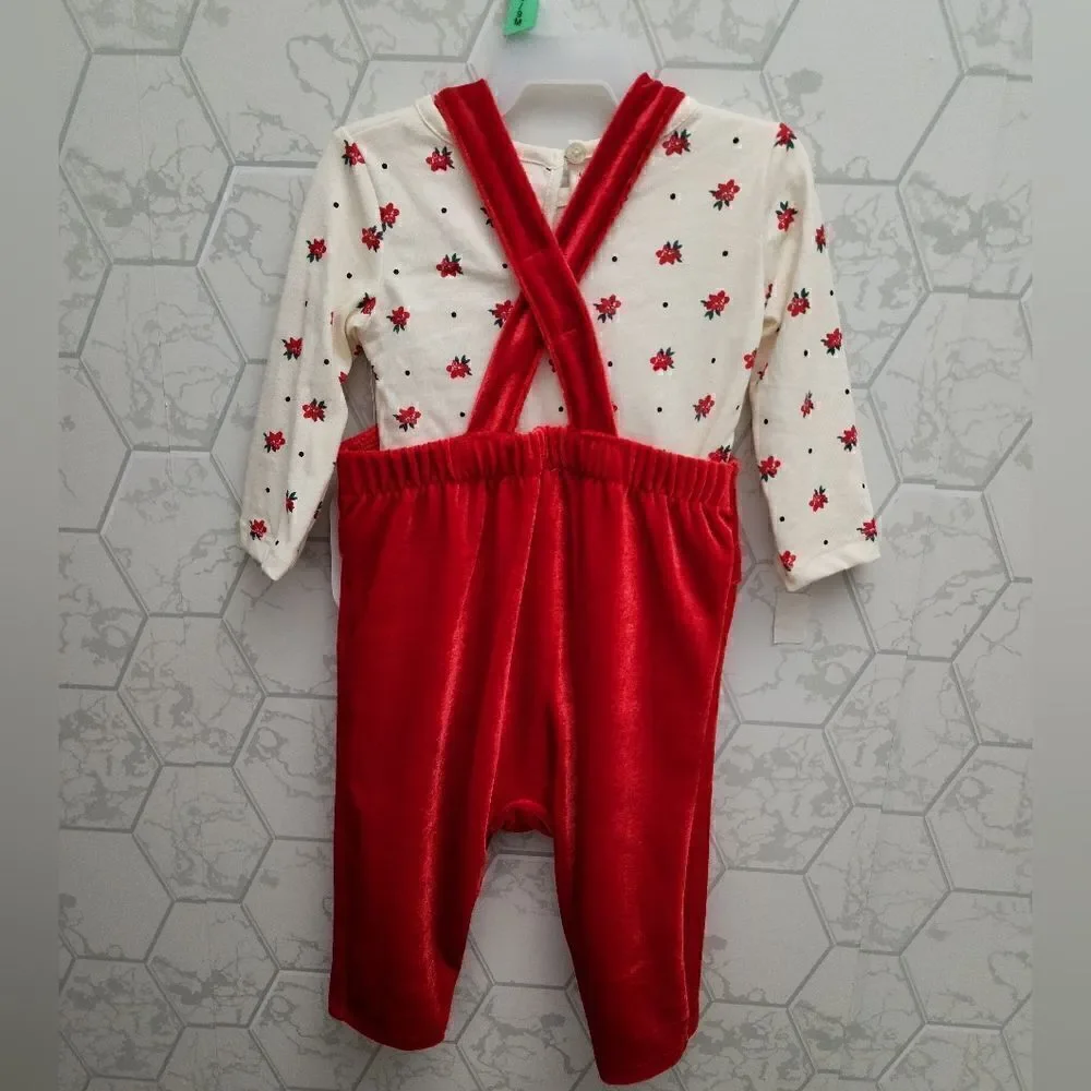 New baby girl Christmas outfit bundle of overall outfit sets